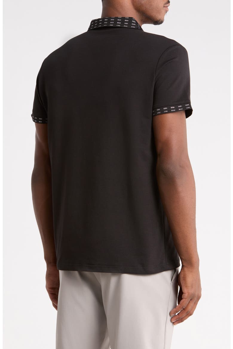 Lurex Collar Polo, Alternate, color, BLACK
