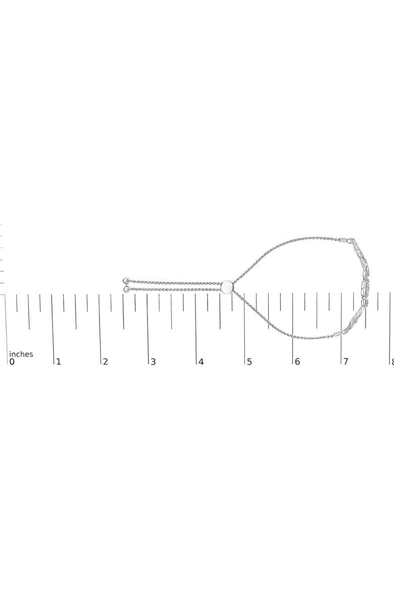 Haus of Brilliance .925 Sterling Silver Diamond Cushion Frame Heart-Sides Twist Adjustable Bolo Tennis Bolo Bracelet, Alternate, color, Silver