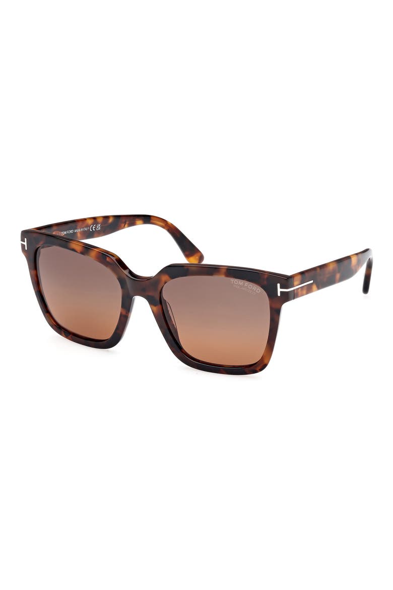 Selby 55mm Square Sunglasses, Alternate, color, VNTG DK HAVANA/ GRAD SMK BROWN