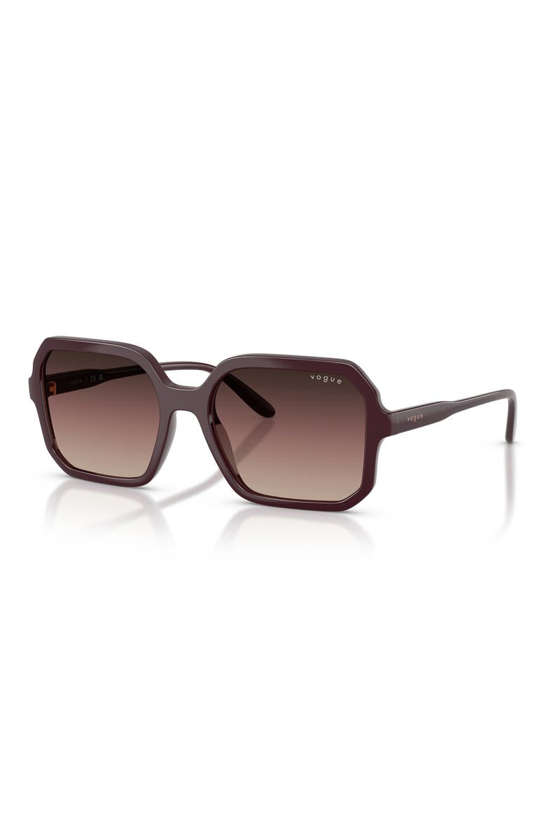 55mm VO5696S Square Sunglasses, Alternate, color, BORDEAUX / BROWN PURPLE BLACK