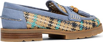 Lenny Woven Raffia Tassel Loafer