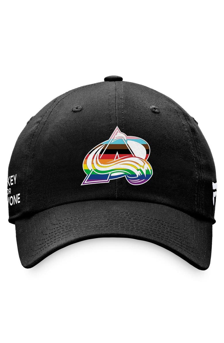 FANATICS Men's Fanatics Branded Black Colorado Avalanche Team Logo Pride Adjustable Hat, Alternate, color, 