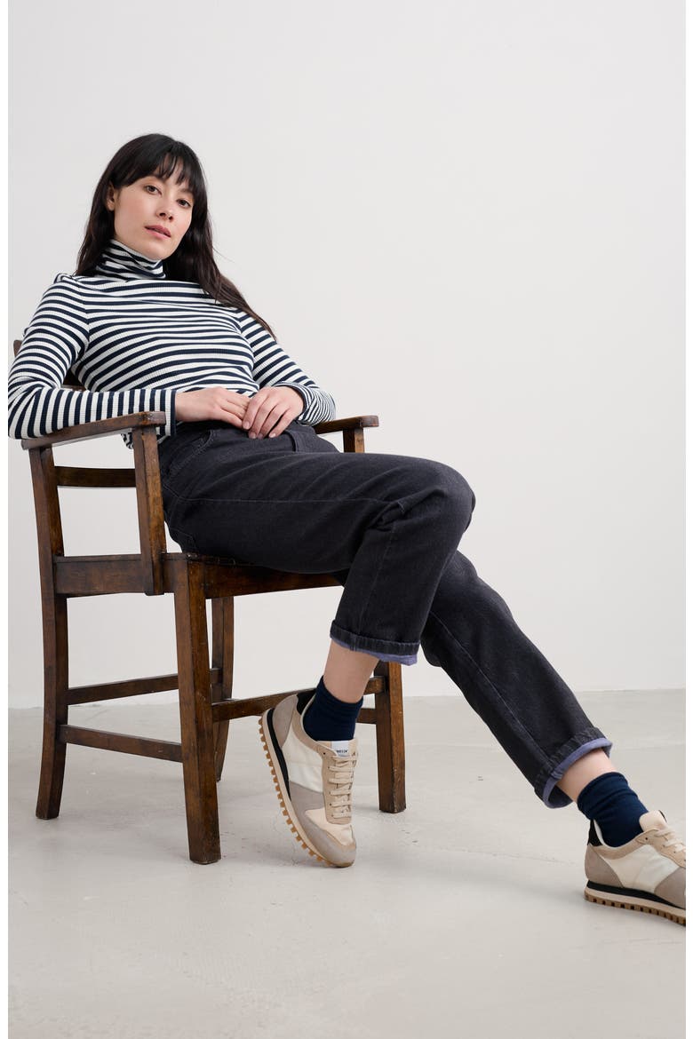 Hazel Stripe Cotton Turtleneck, Alternate, color, MINI CORNISH MARITIME CHALK