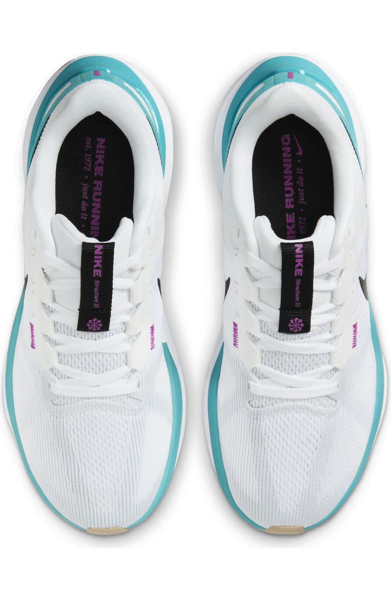 Nike Air Zoom Structure 25 Running Shoe, Alternate, color, White/ Platinum/ Cactus/ Black