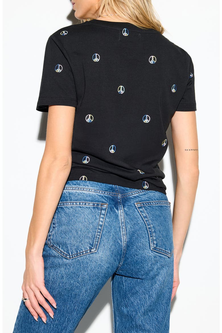 Peace Fairfax Embroidered Cotton T-Shirt, Alternate, color, BLACK