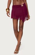 EDIKTED Sea Star Chiffon Miniskirt