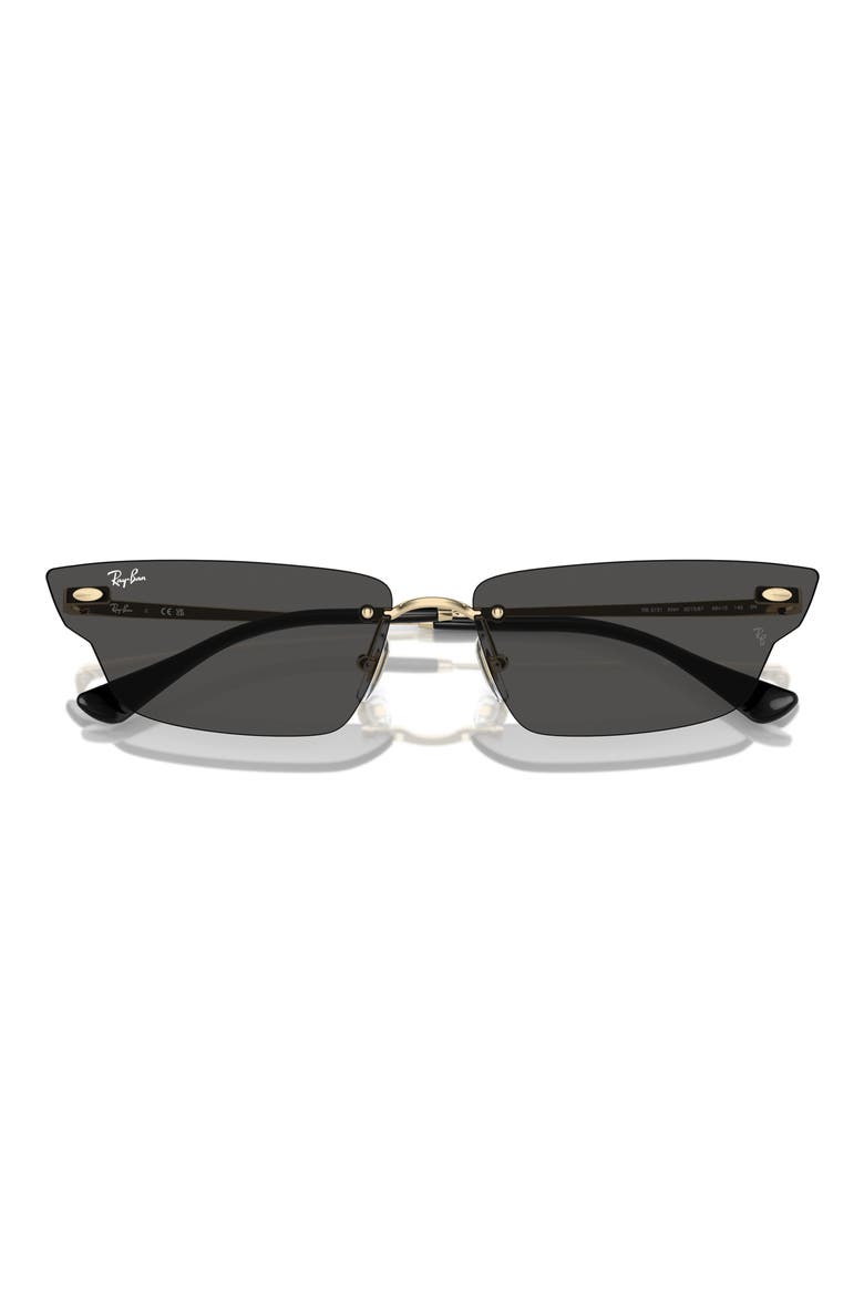 66mm Anh Frameless Butterfly Sunglasses, Alternate, color, GOLD/BLACK