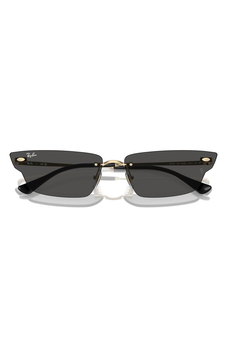 Ray-Ban 66mm Anh Frameless Butterfly Sunglasses, Alternate, color, Gold/Black