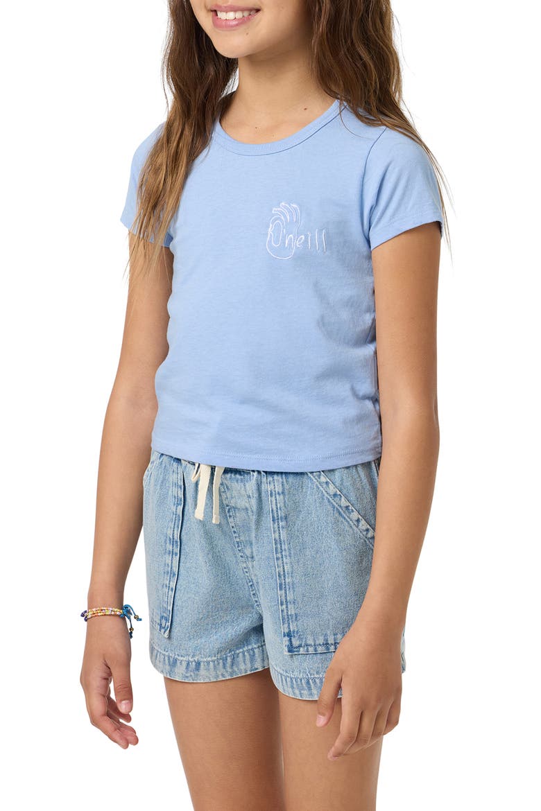 Kids' Okeedoke Willa Skimmer Cotton Graphic T-Shirt, Alternate, color, BLUE GLASS