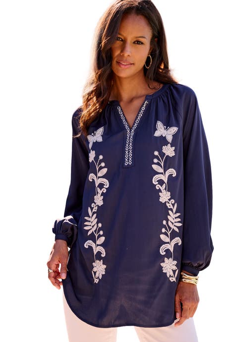 Plus Size Georgette Split Neck Blouse