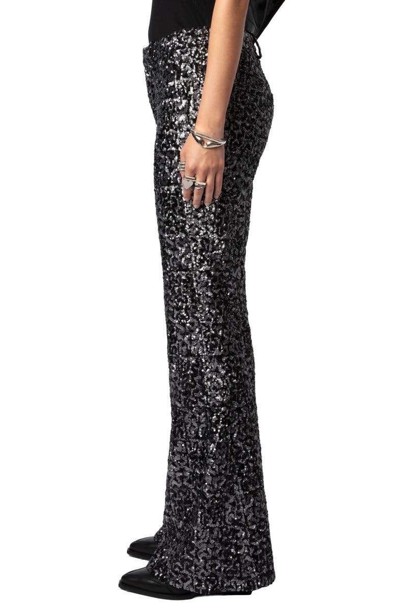 Zadig & Voltaire Prevy Sequin Flare Pants, Alternate, color, 