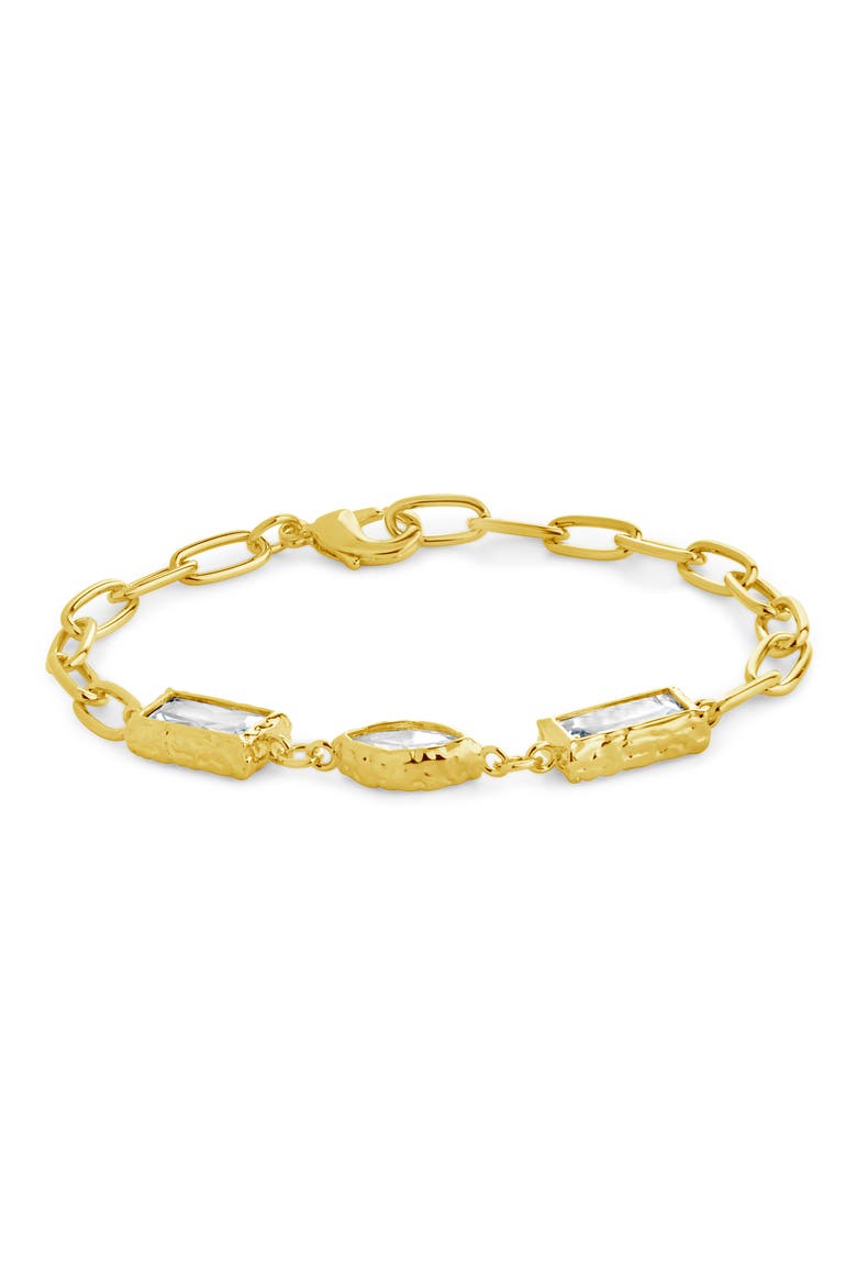 Tate Cubic Zirconia Chain Bracelet, Alternate, color, GOLD