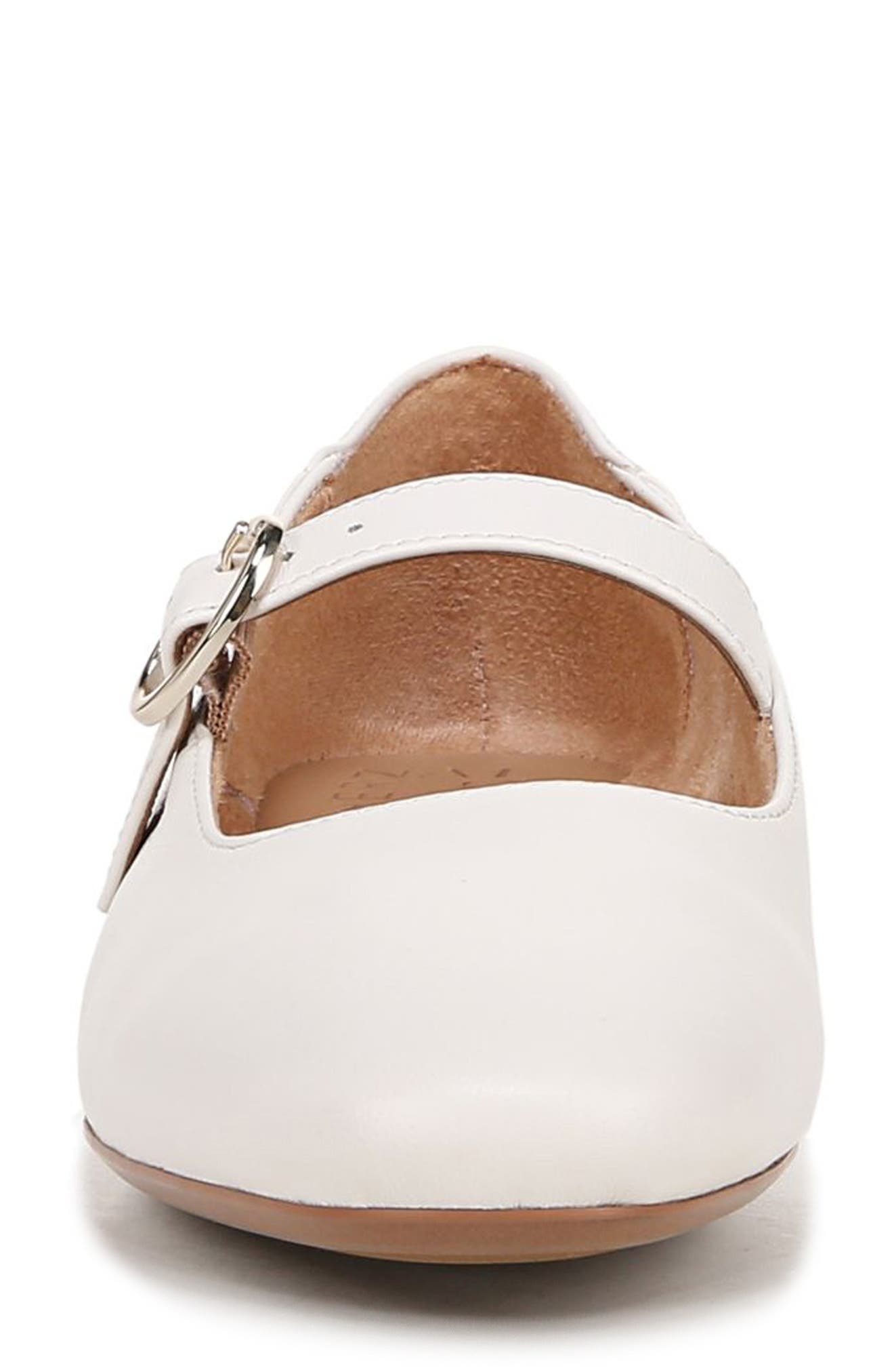 Kelly Mary Jane Flat, Alternate, color, WARM WHITE LEATHER