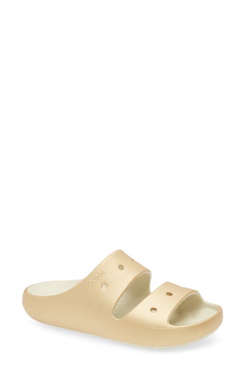 Classic Metallic Slide Sandal (Women)
