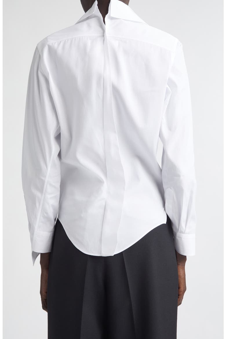 Asymmetric Cotton Broadcloth Button-Up Shirt, Alternate, color, WHITE