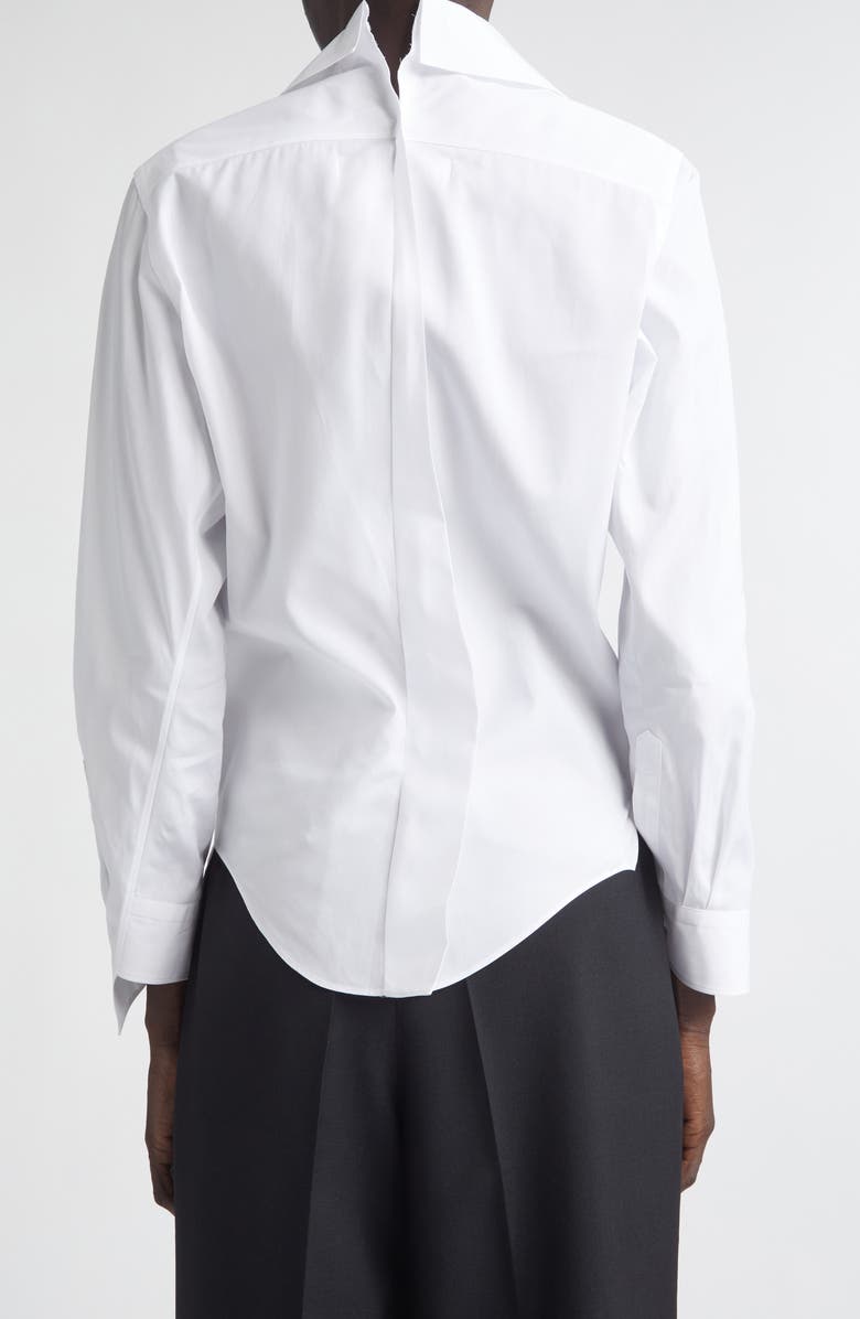 Junya Watanabe Asymmetric Cotton Broadcloth Button-Up Shirt, Alternate, color, White