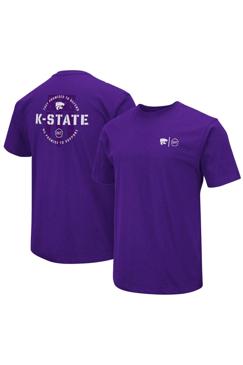 Men's Colosseum Purple Kansas State Wildcats OHT Military Appreciation T-Shirt, Main, color, Purple
