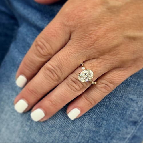 Bliss Diamond Certified 2 3/4ct Tw Oval Diamond Engagement Ring Lab Grown 14k Gold In 14k Yellow Gold