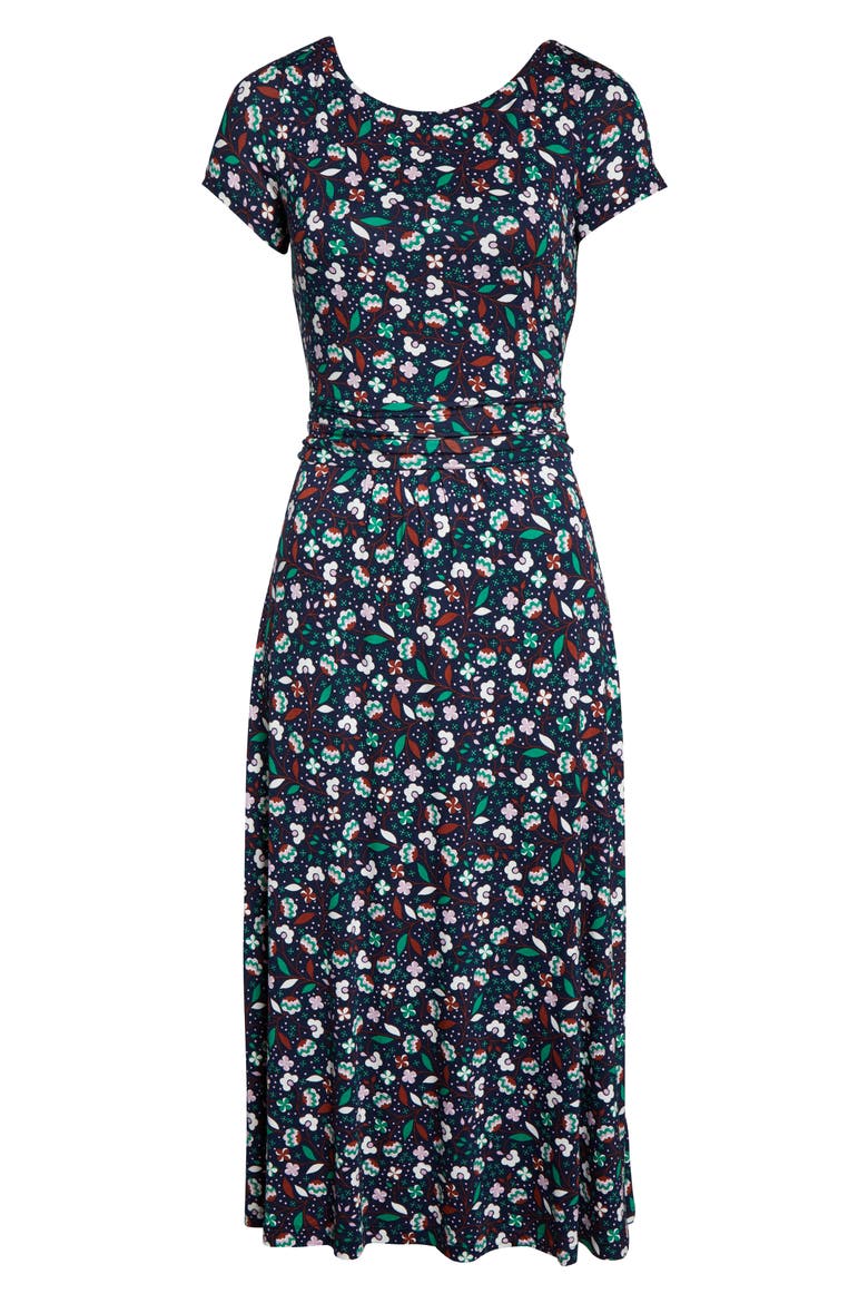 Alda Jersey Midi Dress, Alternate, color, NAVY BLOSSOM VINE