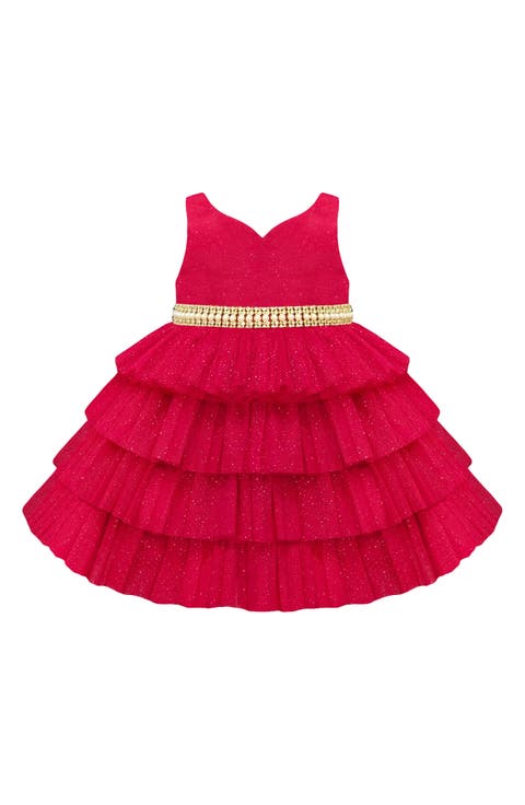 Tiered Mesh Party Dress