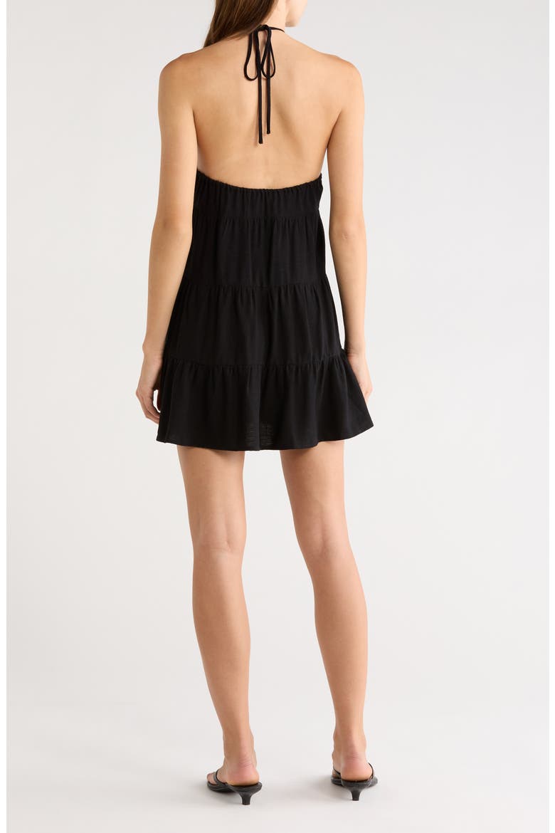 Kenna Keyhole Halter Minidress, Alternate, color, BLACK