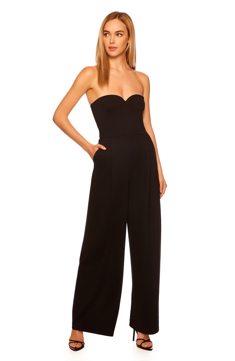 Susana Monaco Strapless Sweetheart Neck Wide Leg Jumpsuit, Alternate, color, 