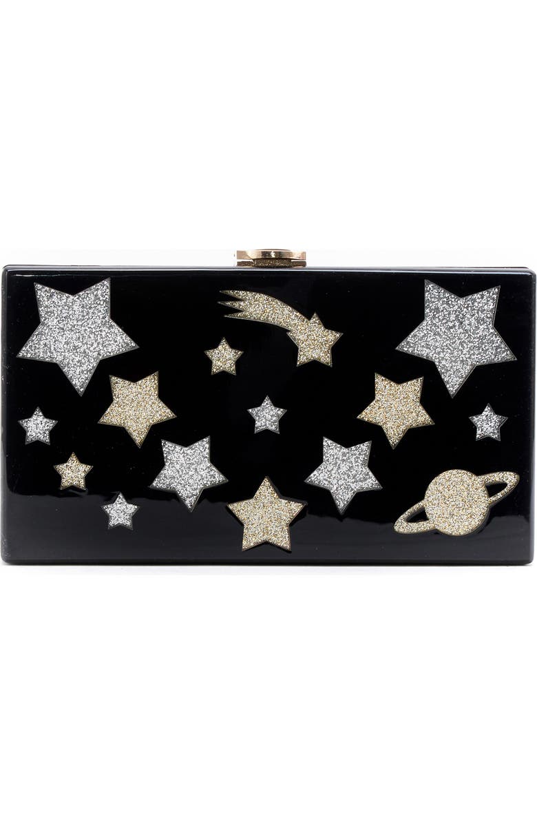 Like Dreams Glitter Star Box Clutch, Main, color,