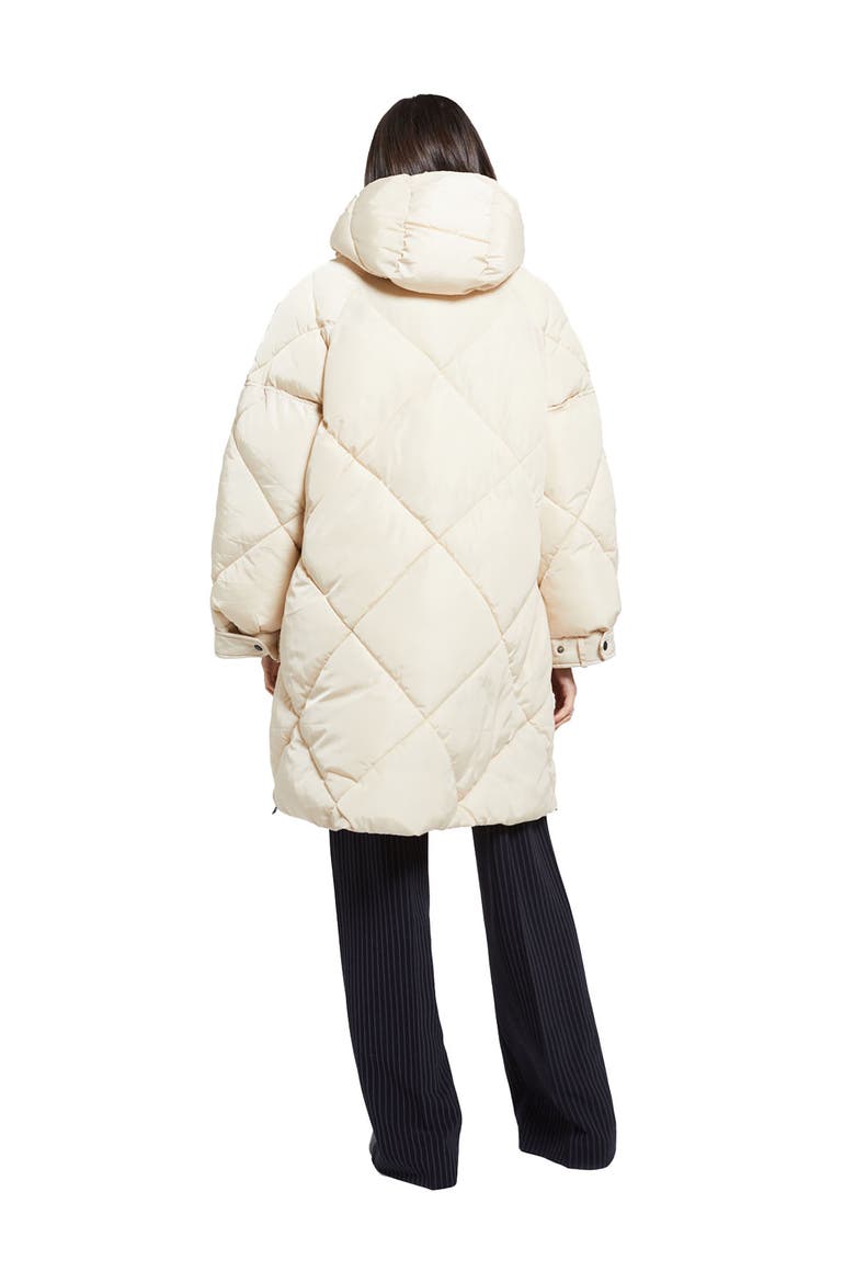 Midi Quilted Puffer Jacket, Alternate, color, Ecru
