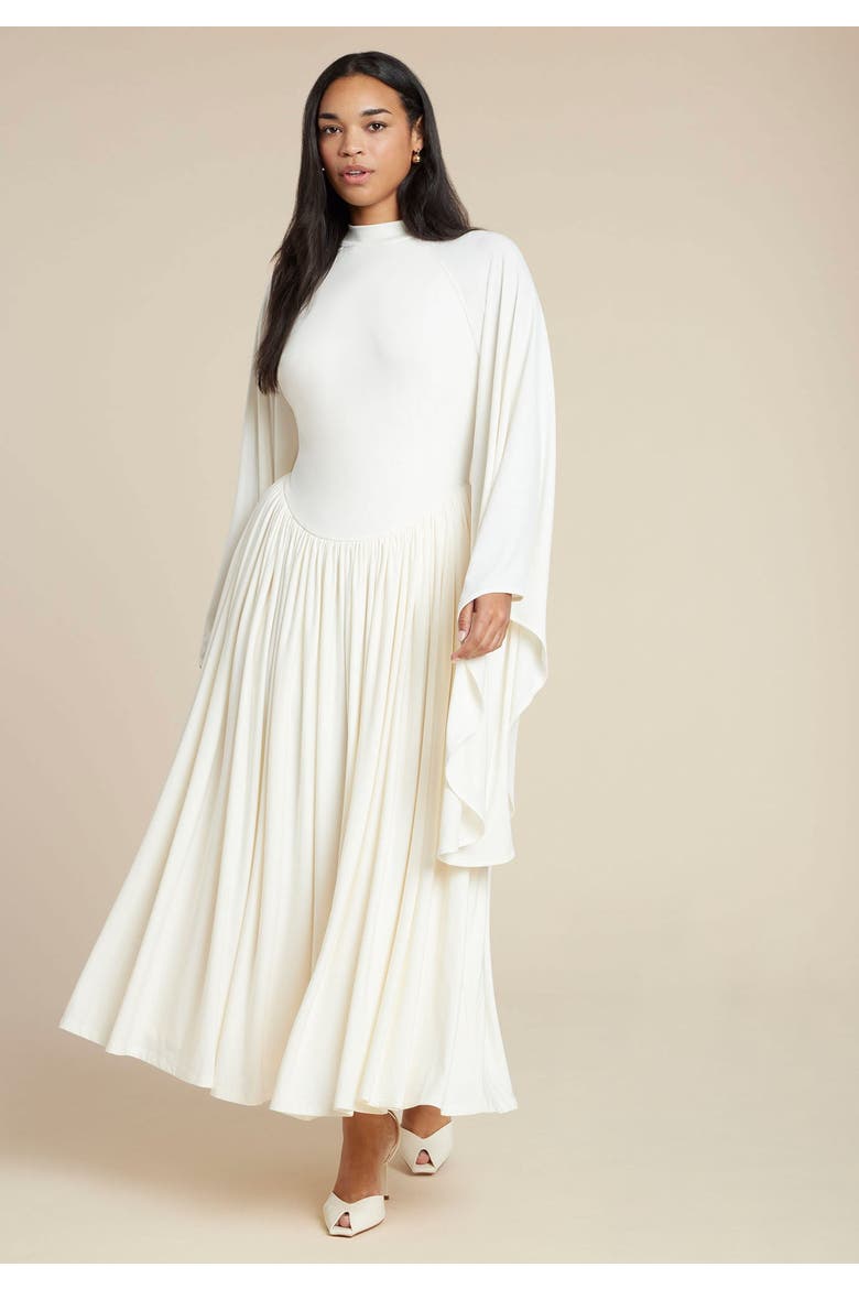 Flowy Jersey Maxi Dress, Alternate, color, COCONUT MILK