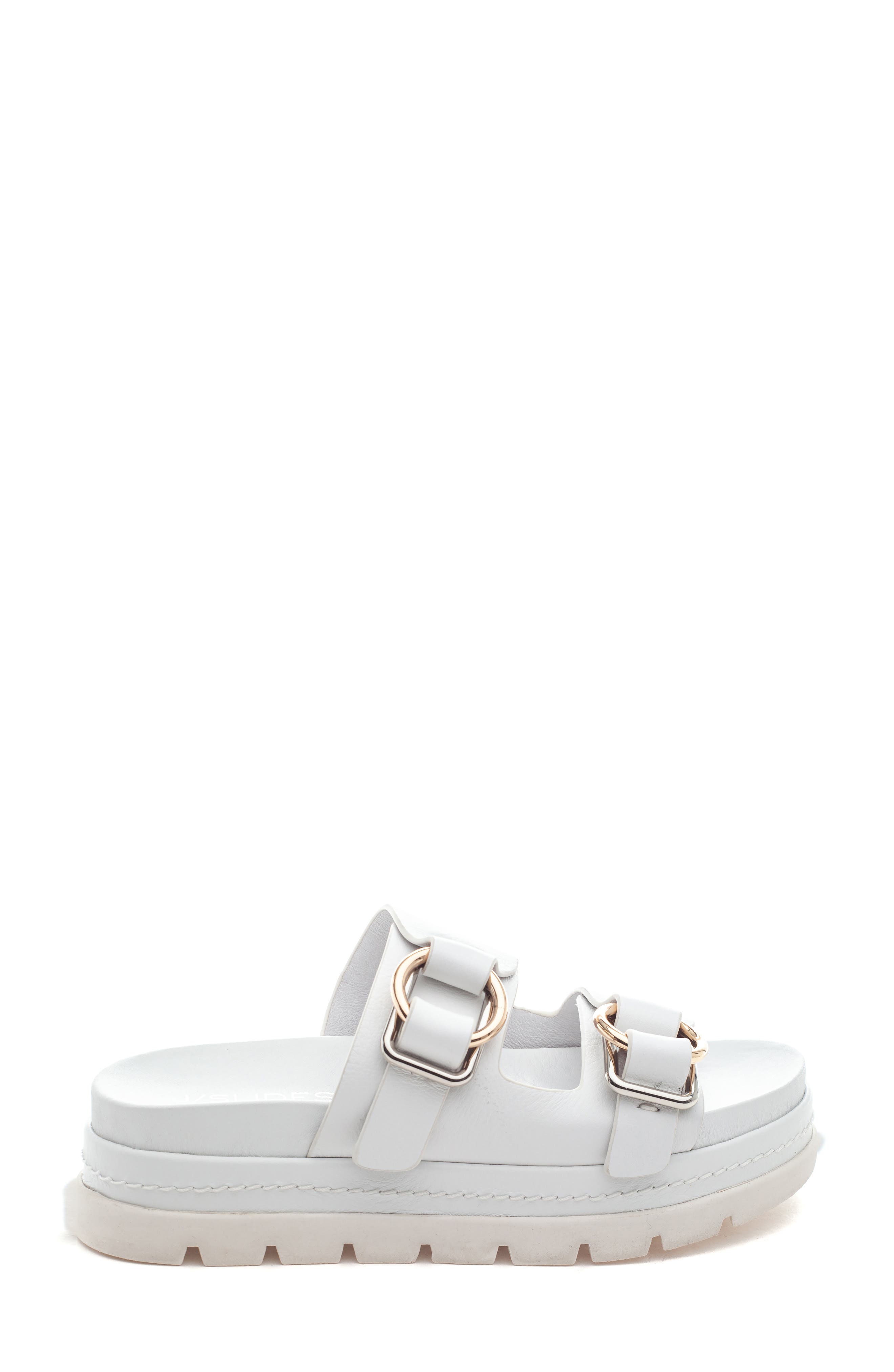 Baha Slide Sandal, Alternate, color, WHITE LEATHER