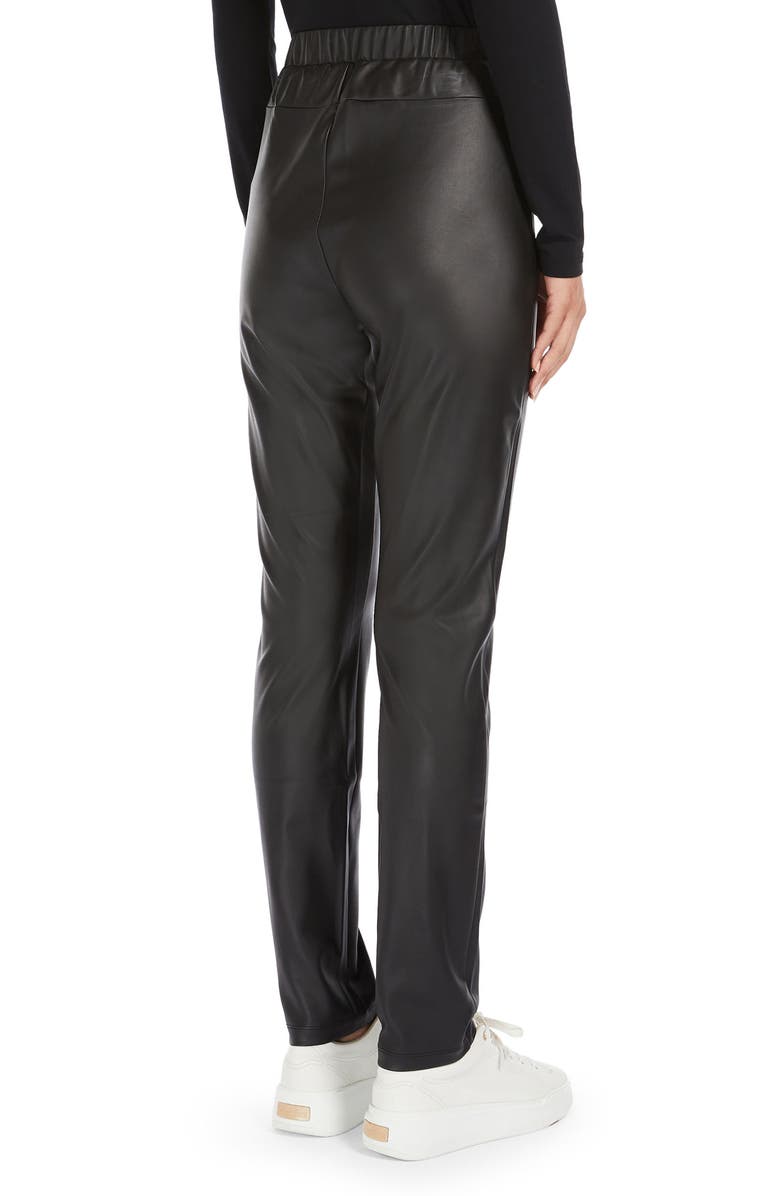 Max Mara Leisure Zefir Pull-On Straight Leg Faux Leather Pants, Alternate, color, 
