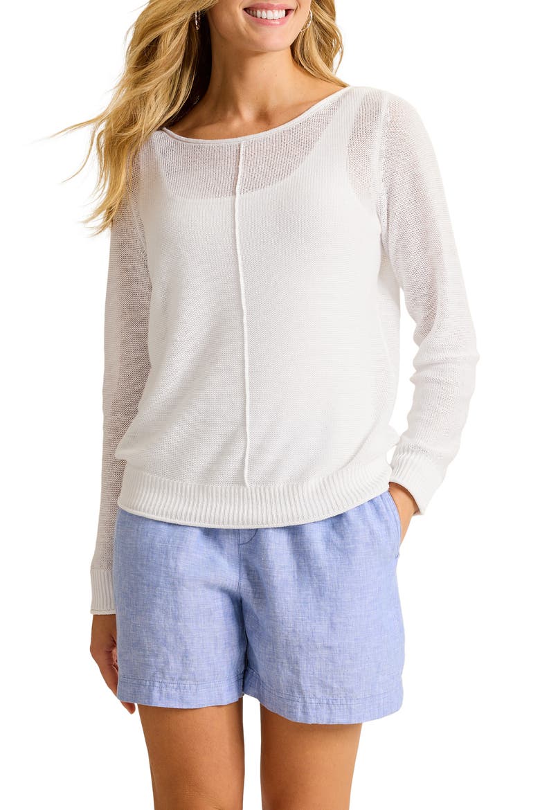 Cedar Relaxed Fit Linen Sweater, Main, color, WHITE