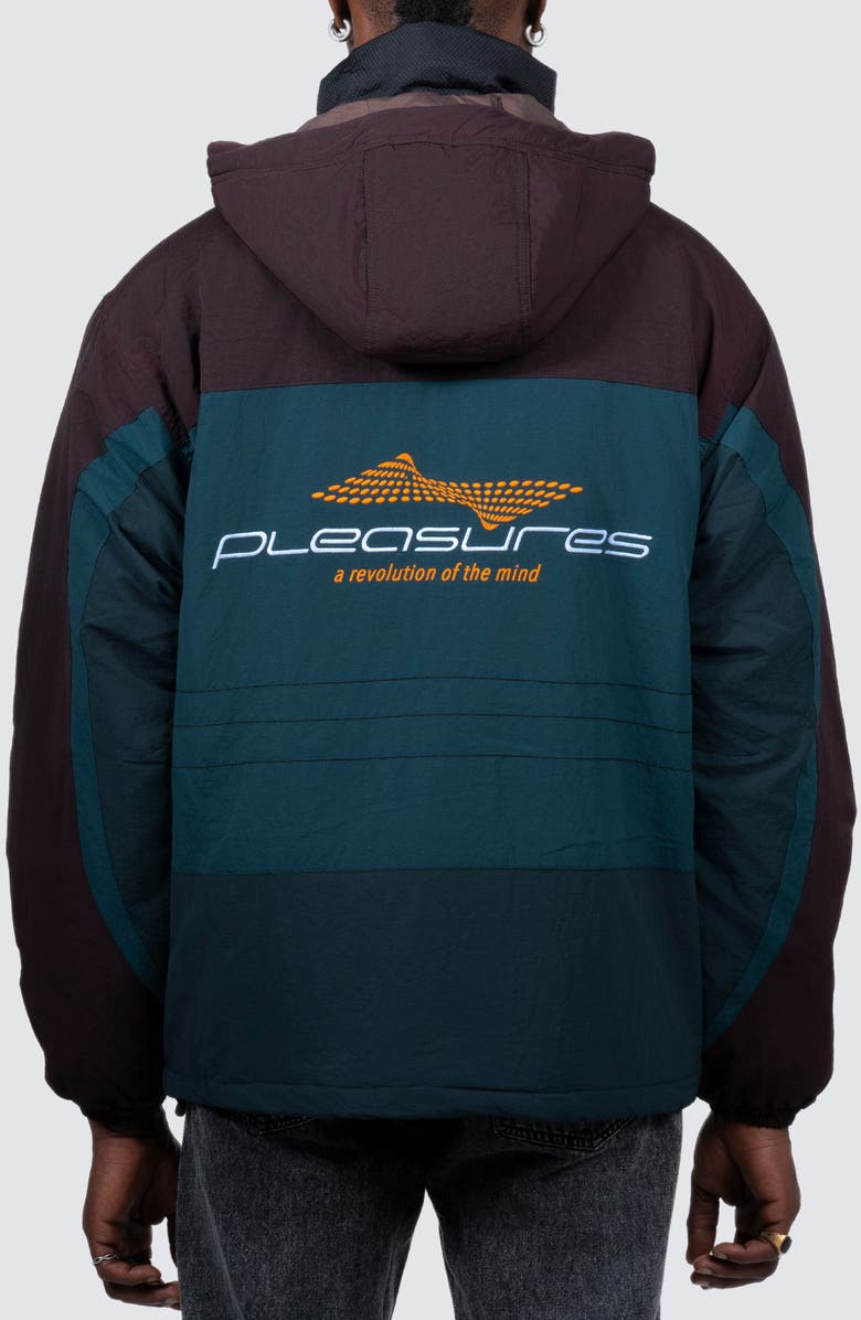 PLEASURES Revolution Oversize Colorblock Jacket with Removable Hood, Alternate, color, 