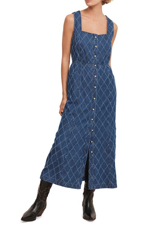 Mint Velvet Denim Midi Dress In Blue