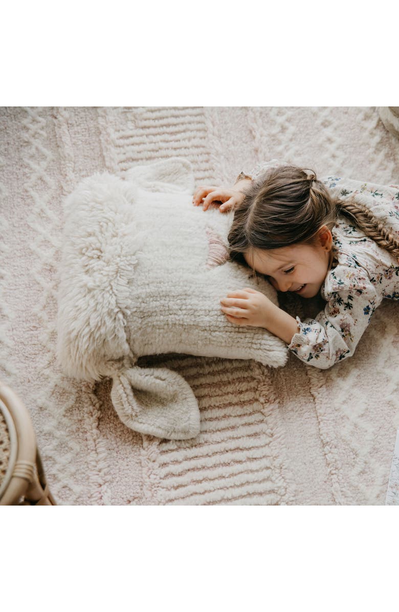 Lorena Canals Woolable Cushion Pink Nose Sheep, Alternate, color, Sheep White,  Sandstone