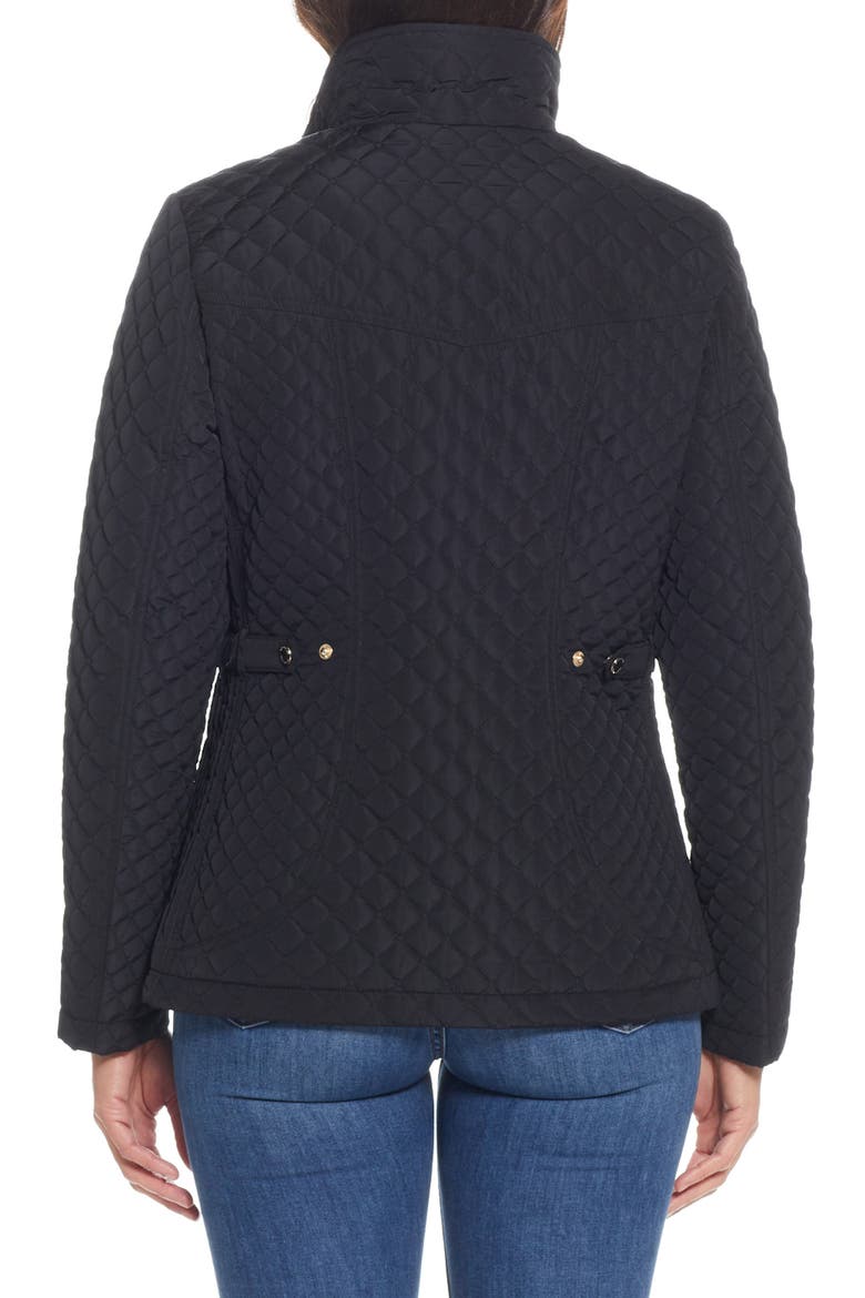 Quilted Stand Collar Jacket, Alternate, color, BLACK