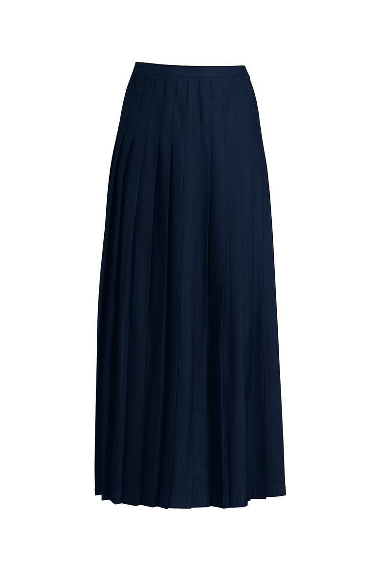 Girls Solid Pleated Skirt Ankle Length, Alternate, color, Academic Classic Navy