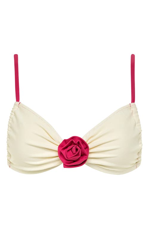Montce Devin Rosa Bikini Top In Cream Raspberry Binded