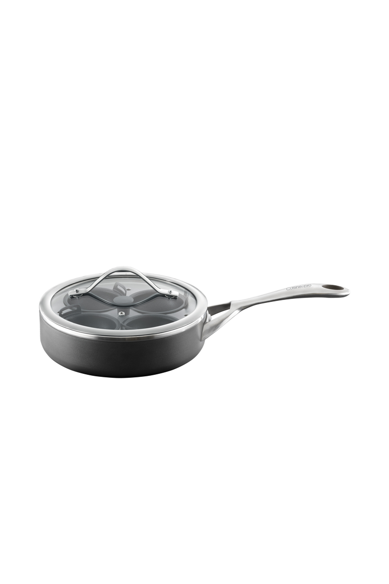 iD3® 4-Egg Poacher with Lid 1.5qt, Main, color, BLACK