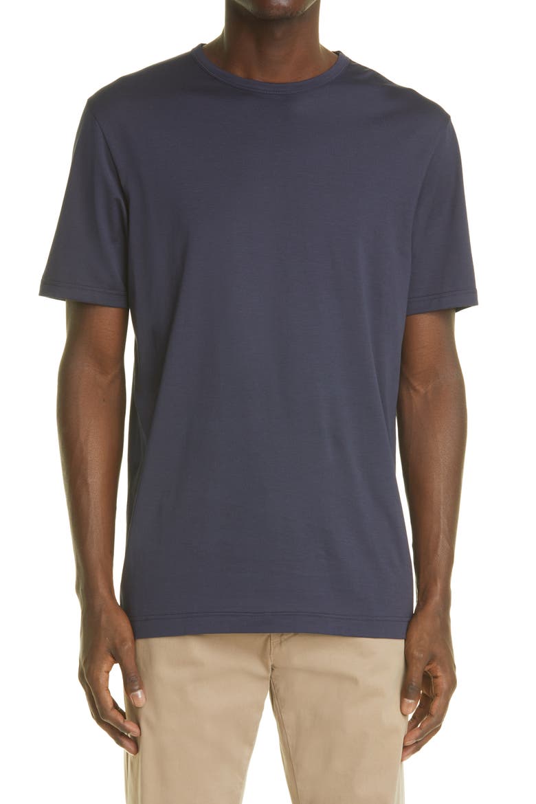 Crewneck T-Shirt, Main, color, NAVY