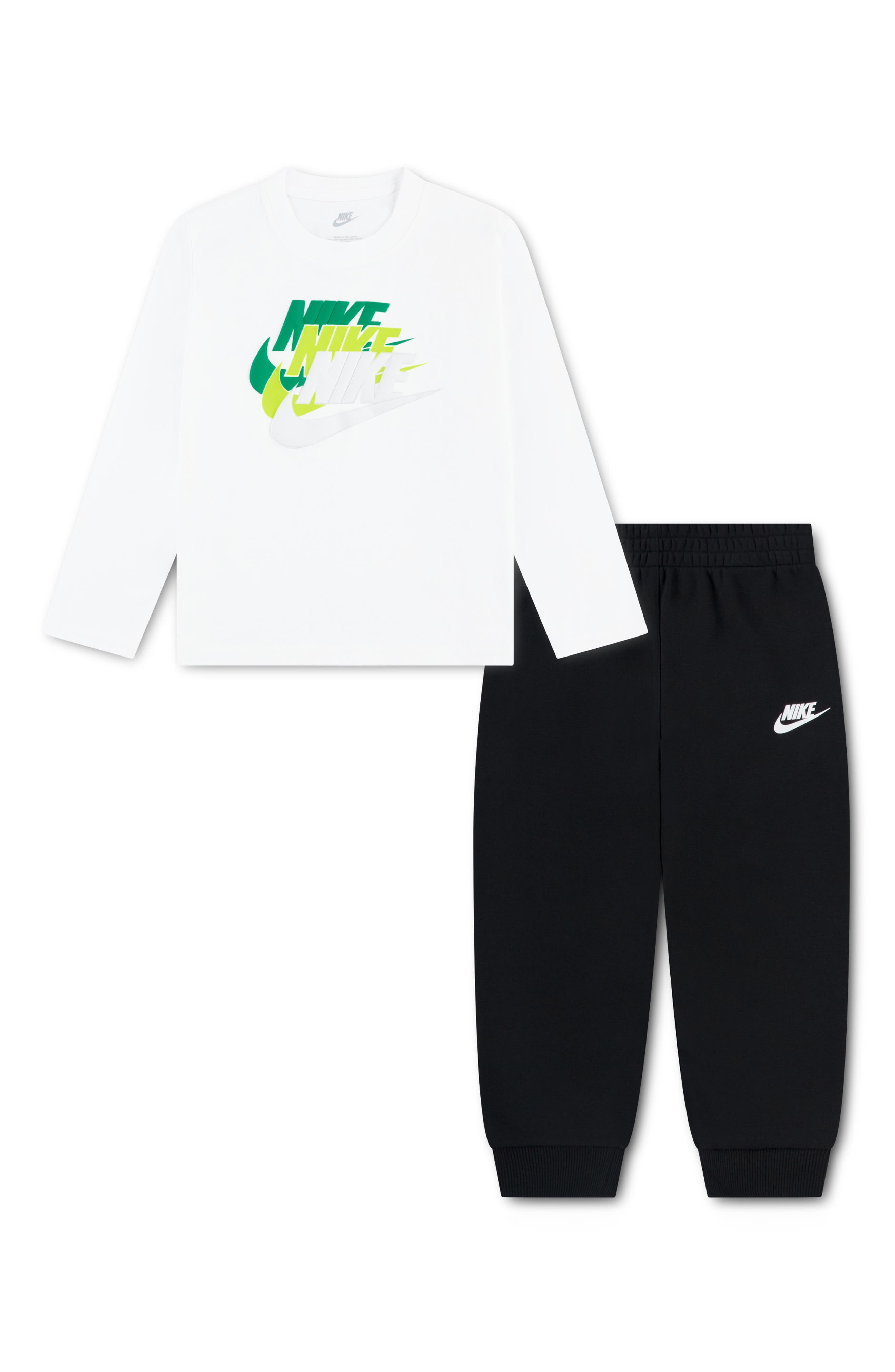 Kids' Multi Futura Logo Long Sleeve Tee & Joggers Set