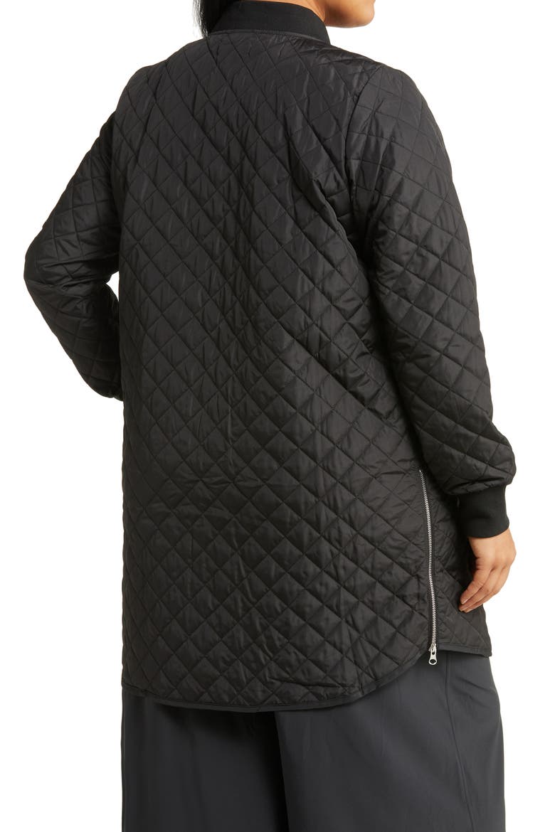 Recycled Polyester Quilted Jacket, Alternate, color, BLACK