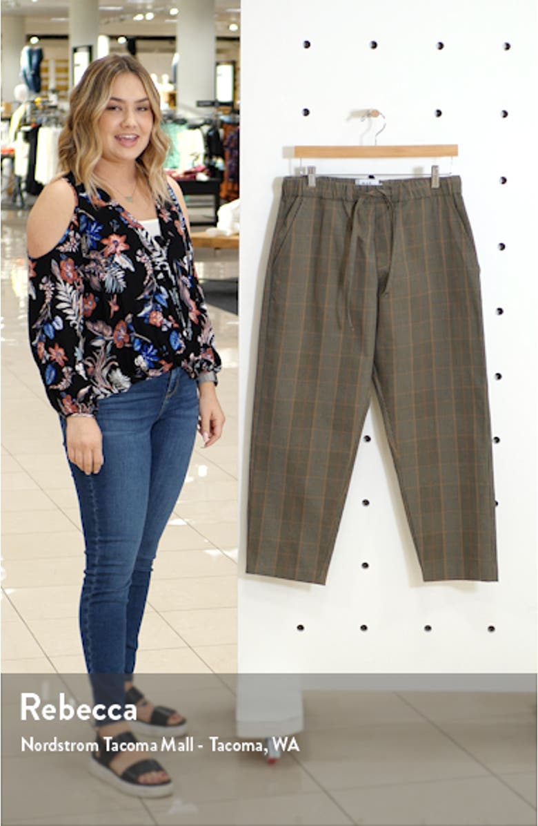 Kurt Relaxed Fit Plaid Crop Drawstring Pants, sales video thumbnail