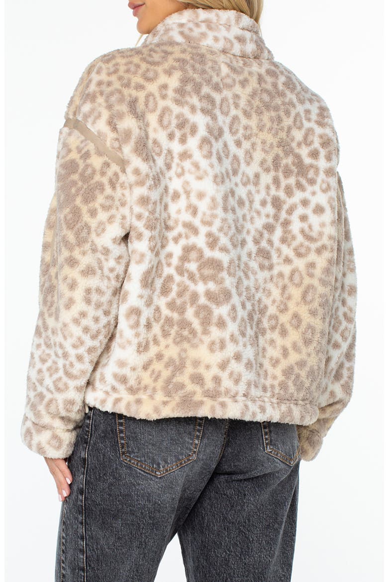 Wurlie Leopard Print High Pile Fleece Jacket, Alternate, color, VANILLA IC