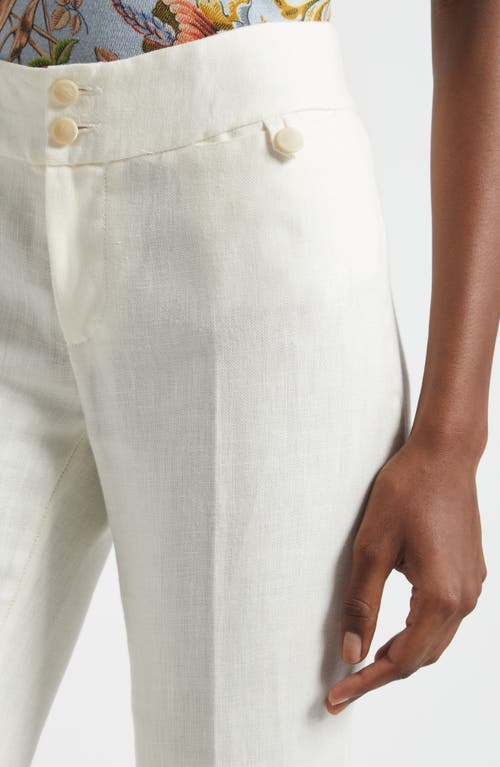 Etro Linen Ankle Flare Trousers In White