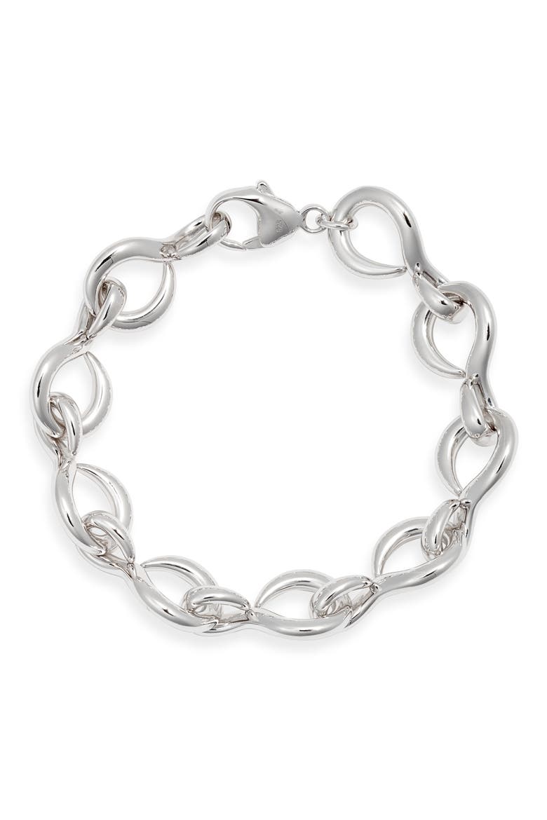 Sterling Silver Chain Bracelet, Main, color, SILVER