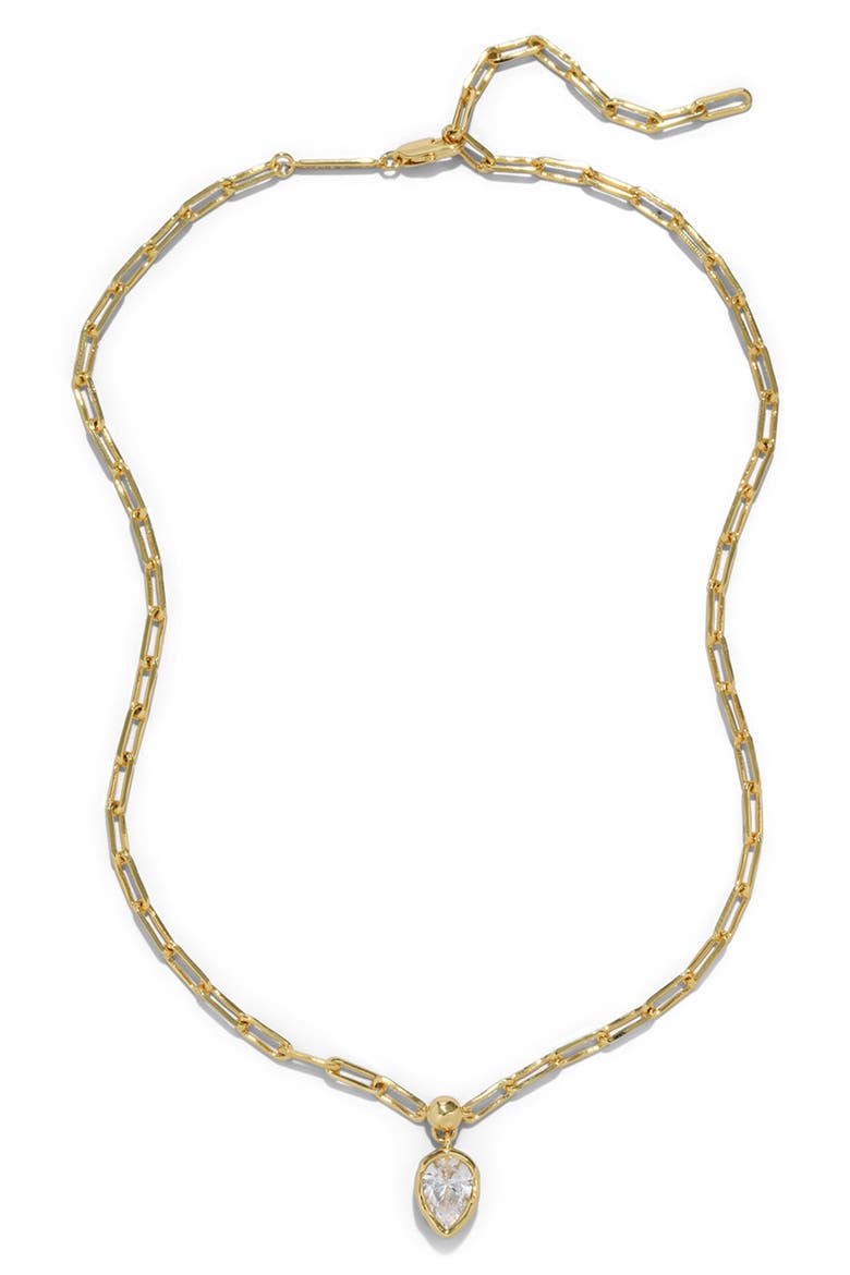 Asterales Petite Cubic Zirconia Pendant Necklace, Alternate, color, GOLD