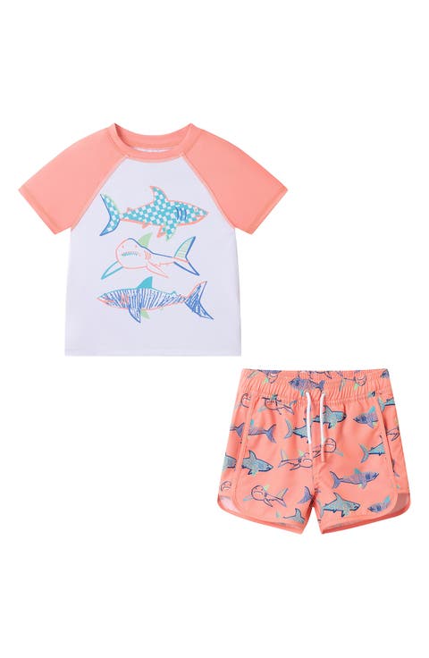 Kids' Skater Dog T-Shirt & Swim Shorts Set (Toddler & Little Kid)