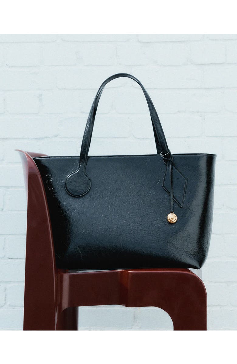 LIFFNER Large Sprout Leather Tote, Alternate, color, Black