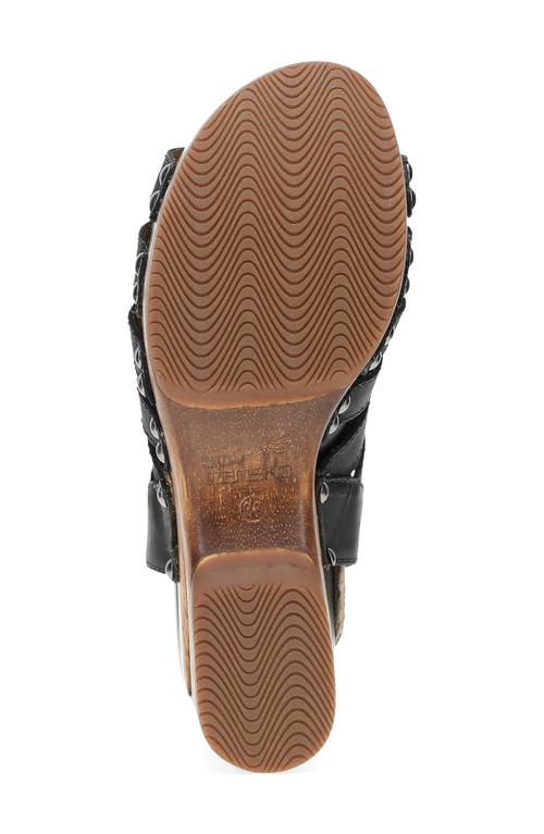 Dansko Adie Ankle Strap Platform Wedge Sandal In Black Calf